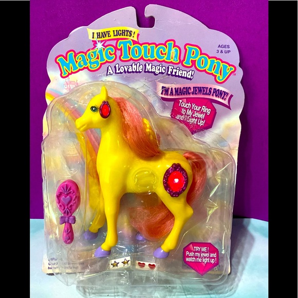 MAGIC TOUCH PONY VINTAGE 90s MAGIC JEWELS PONY SAPPHIRE JEWELS LIGHT UP & BLINK - Picture 1 of 16
